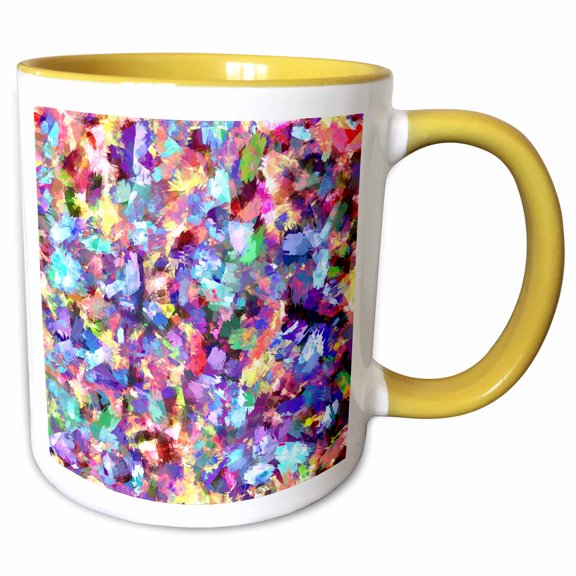 3drose, Painted Wall - a Colorful Potpourri of Splashes of Paint in a Creative, Random Fashion, 15oz Two-tone Yellow Mug