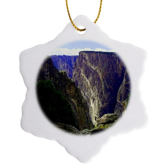 3dRose, Painted Wall Black Canyon of the Gunnison, 3 inch Snowflake Porcelain Ornament