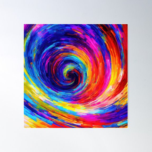 Painted Whirlpool Poster Wall Art, Modern Wall Decor For Living Room Bedroom, 17x17 UNFRAMED