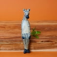 thumbnail image 1 of Painted Wood Sitting Zebra Sculpture, 1 of 4