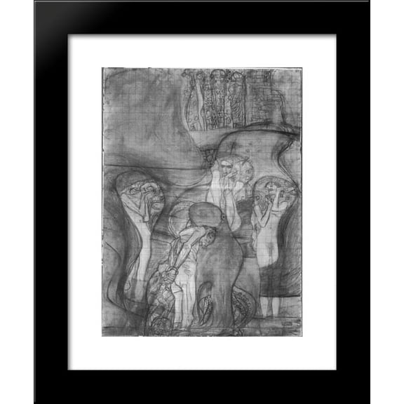 Painted composition draft Jusisprudenz 20x24 Framed Art Print by Gustav Klimt