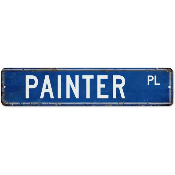 Painter Decorative Metal Tin Sign Fashion Chic Men Signs Profession Pure Solid Color Home Decor Tin Signs for Restaurants Room Indoor 4"x16"