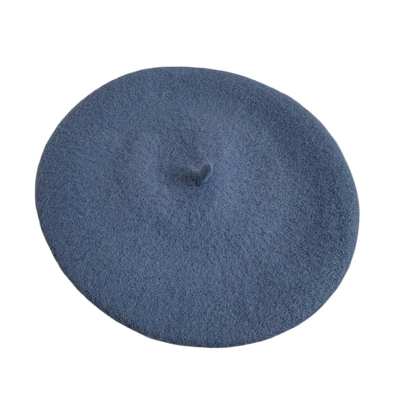 Painter Hat No Brim Retro Wind-proof Flat Top Artist Style Decorate Solid Color French Artist Beret Hat for Dating