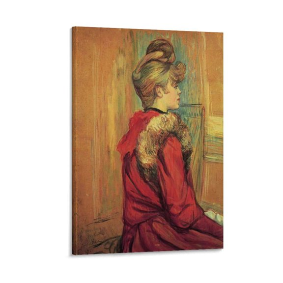 Painter Henri De Toulouse-Lautrec Famous Fur Girl, Mlle Jeanne Fontaine Posters Home Decor Poster Wall Art Hanging Picture Print Bedroom Decorative Painting Posters Room Aesthetic 24x36inch(60x90cm)