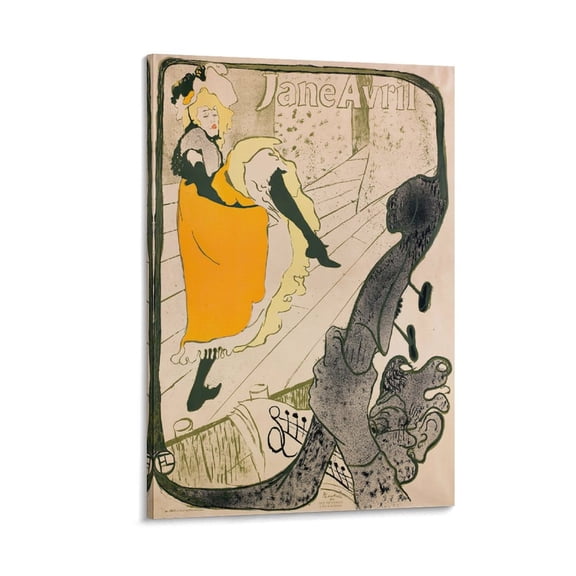 Painter Henri De Toulouse-Lautrec Famous Paintings Avril (Jane Avril) Posters Poster Decorative Painting Canvas Wall Art Living Room Posters Bedroom Painting 24x36inch(60x90cm)