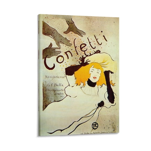 Painter Henri De Toulouse-Lautrec Famous Paintings Confetti Posters Home Decor Poster Wall Art Hanging Picture Print Bedroom Decorative Painting Posters Room Aesthetic 24x36inch(60x90cm)