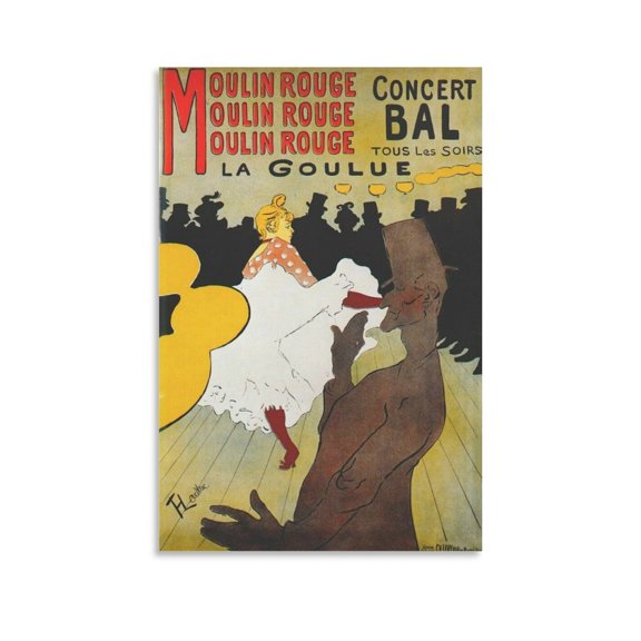 Painter Henri De Toulouse-Lautrec Masterpiece Moulin Rouge La Goulue Posters Gifts Canvas Painting Poster Wall Art Decorative Picture Prints Modern Decor 16x24inch(40x60cm)
