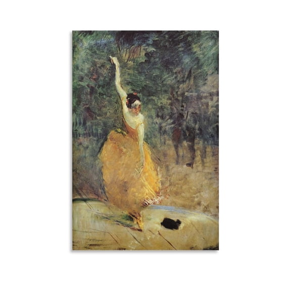 Painter Henri De Toulouse-Lautrec Masterpiece Spanish Dancer Posters Wall Art Picture Painting Poster Canvas Print Posters Artworks Bedroom Living Room Decor 24x36inch(60x90cm)