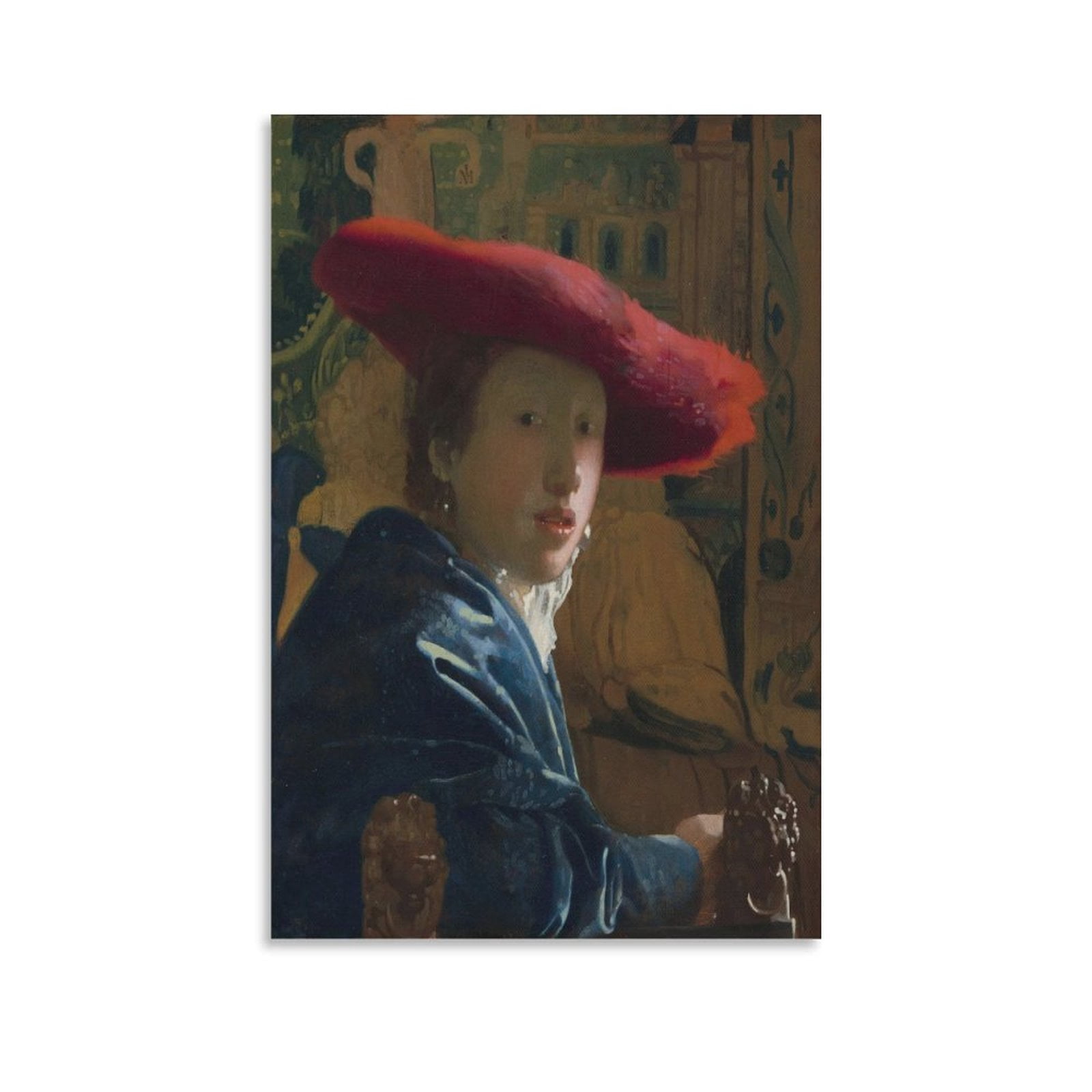 Rehat Poster Painter Johannes Vermeer Painting Girl with The Red Hat Posterss Canvas ...