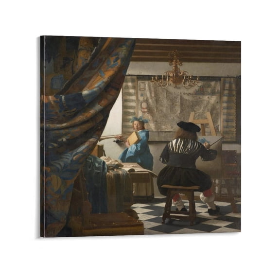 Painter Johannes Vermeer Painting The Art of Painting Posters Print Photo Art Painting Canvas Poster Decorative Decor Posterss 28x28inch(70x70cm)