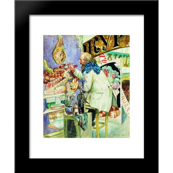 Painter of signboards 20x24 Framed Art Print by Boris Kustodiev