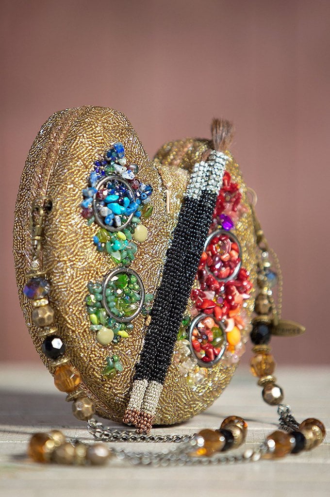 Painter's Palette Mary Frances Designer Handbag Art Brush Gold Rainbow Bag Beaded NEW