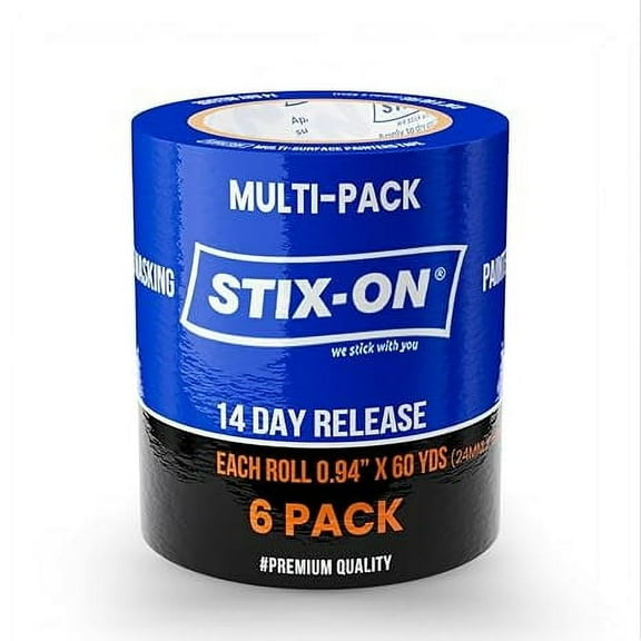 Painter’s Tape–1in / 0.94-inch x 60 yds Masking Tape Rolls–Paint Tape for Wall, Trim, Glass, Metal–Fine Line Tape for Precise Lines, Edges–Residue-Free Blue Painters Tape–Pack of 6 Rolls