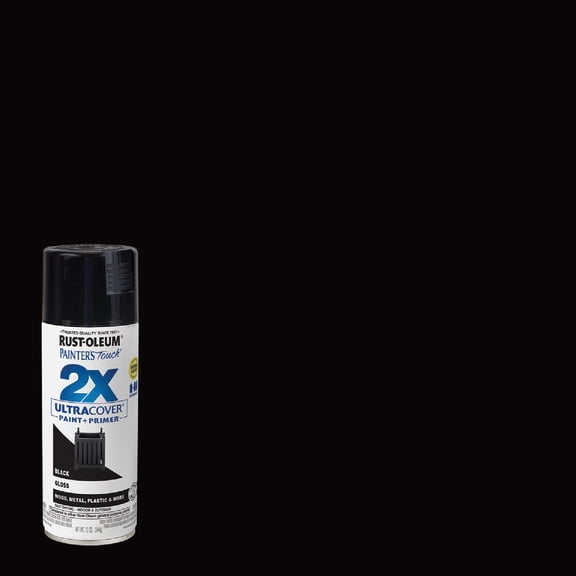 Painter's Touch 2X 12 Oz Black Cover Spray Paint Gloss [Set of 6]6