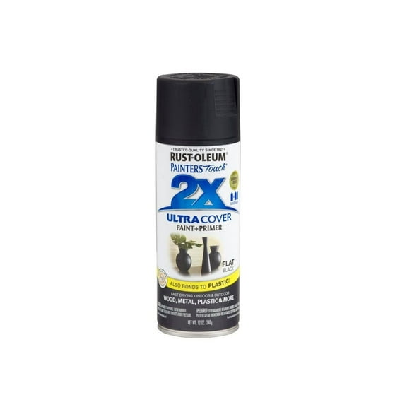 Painter's Touch 2X 12 Oz Black Flat Cover Spray Paint [Set of 6]