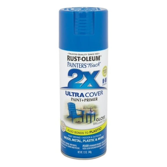 Painter's Touch 2X 12 Oz Brilliant Blue Cover Spray Paint Gloss [Set of 6]