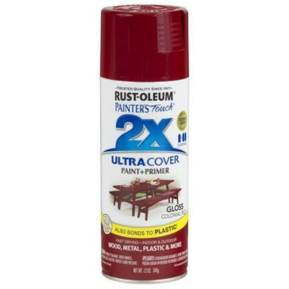 Painter's Touch 2X 12 Oz Colonial Red Cover Spray Paint Gloss [Set of 6]