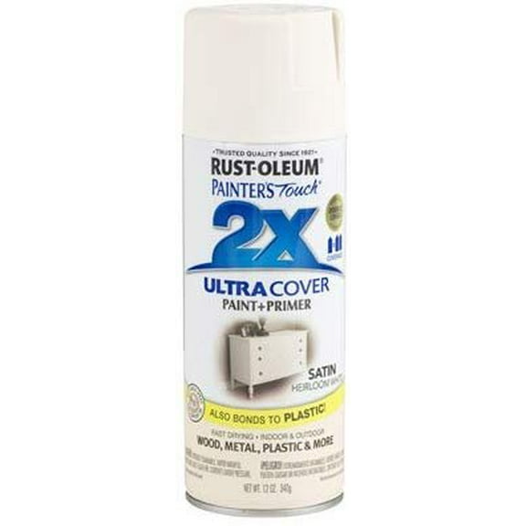Painter's Touch 2X Ultra Cover Spray Paint Satin - Heirloom White - 12 Oz, Set of 6