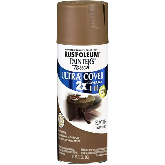 Painter's Touch 2X Ultra Cover Spray Paint Satin - Brown, 12 Oz - Set of 6