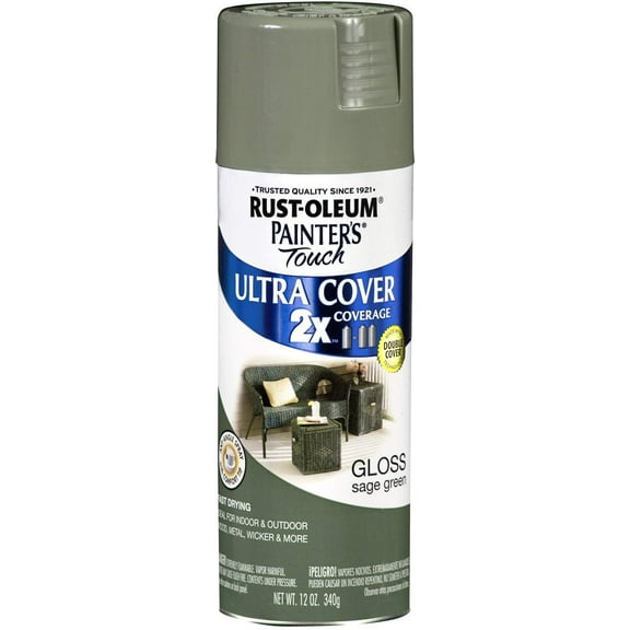 Painter's Touch 2X 12 Oz Sage Green Cover Spray Paint Gloss [Set of 6]