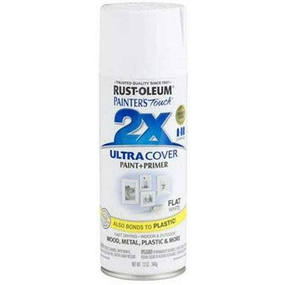 Painter's Touch 2X Ultra Cover Spray Paint Flat - White - Set of 6, 12 Oz