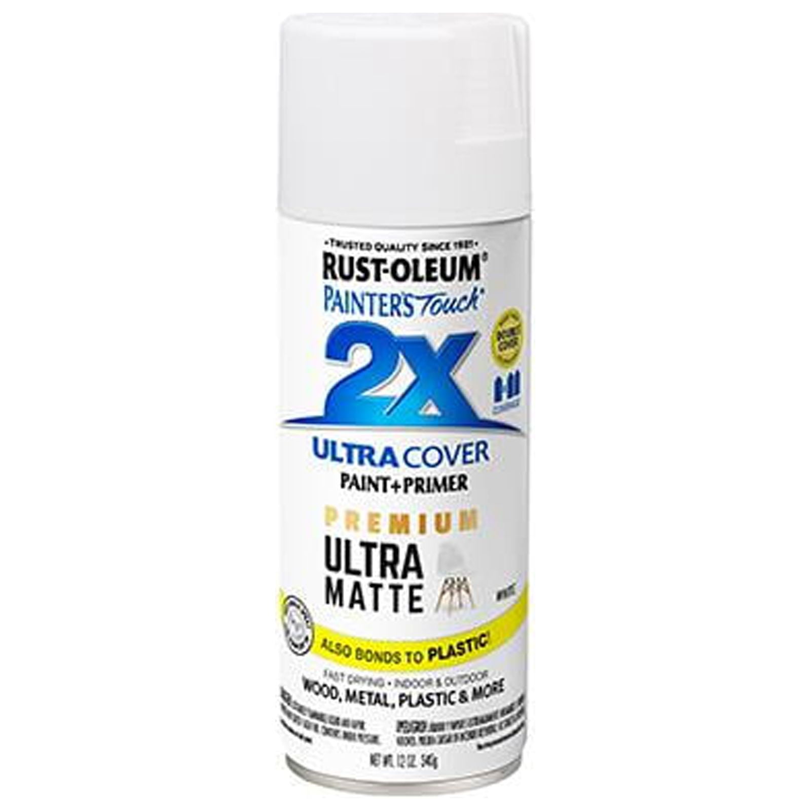 Rust-Oleum 331181 Painter's Touch 2X Ultra Cover Spray Paint, 12 oz, Ultra  Matte White