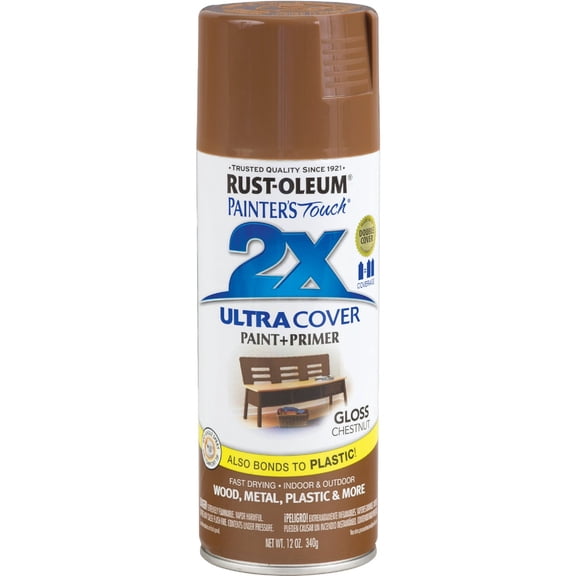 Rust-Oleum Painters Touch 2X Ultra Cover 12 Oz. Gloss Paint + Primer Spray Paint Chestnut
