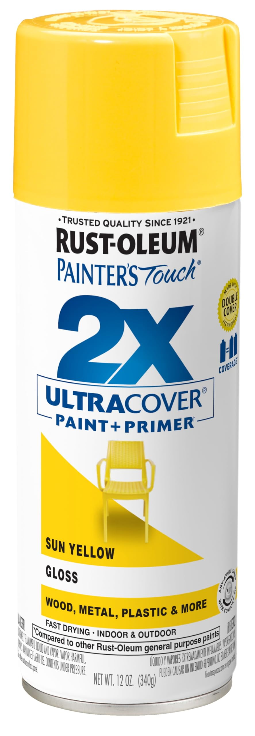 Painter's Touch Ultra Cover 2X Spray Paint in Gloss Sun yellow, 334046