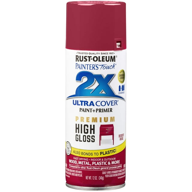 Painter's Touch Ultra Cover 2X Spray Paint in High Gloss, Desert Rose