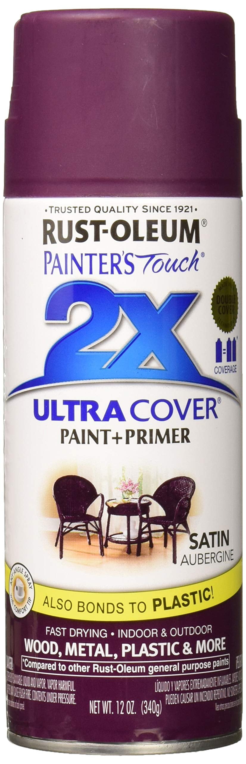 Painter's Touch Ultra Cover 2X Spray Paint in Satin Aubergine, 257419