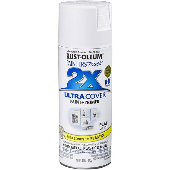 Rust-Oleum Ultra Cover Painter's Touch - Flat Finish - 6 Pack, 12 oz, White