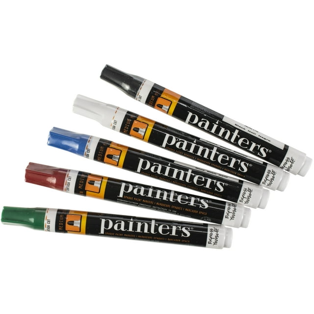 Painters Medium Point Assorted Color Permanent Paint Pens, 5 Count