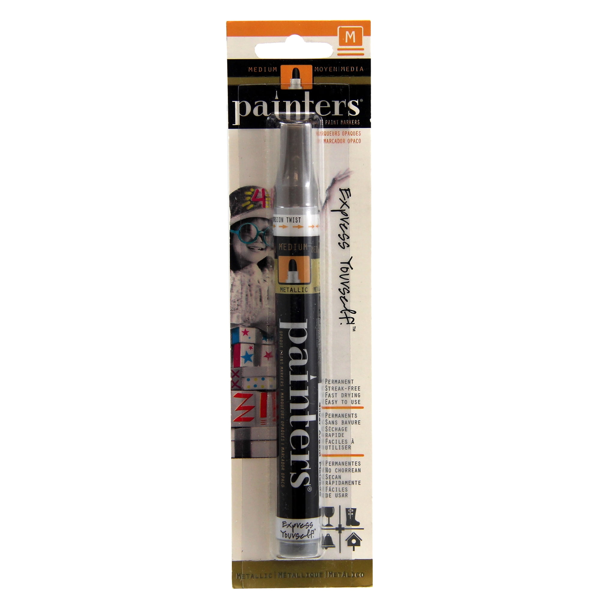 Jam Paper Fine Line Opaque Paint Markers, Silver, Sold Individually