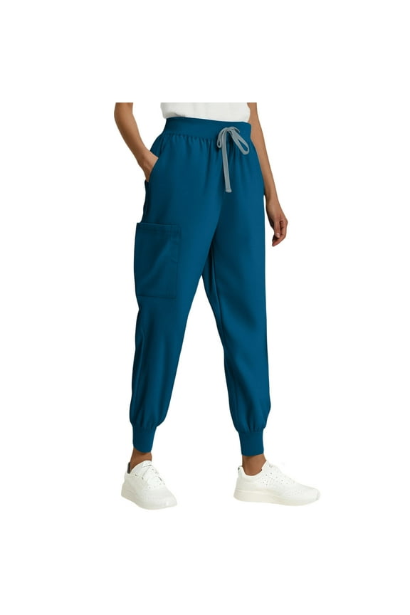 Painters Pants Women, Reinforced Seam Women's Stretch Fit Elastic Waist Joggers Machine-Washable Wrinkle-Resistant Casual Women Tsa-Friendly Quick-Dry Business Trip Versatile Blue M