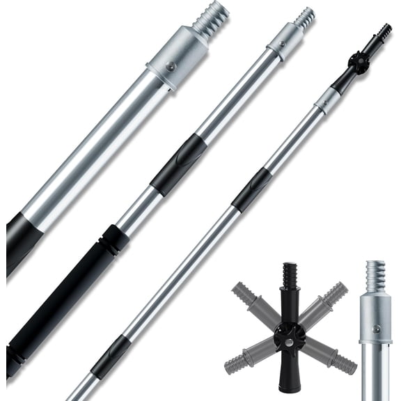Painters Pole Extendable,Adjustable Paint Roller Extension Pole Multi-Purpose Splicing Pole for Outdoor Spray Painting Spider Brush Cleaning & Chandelier Replacement