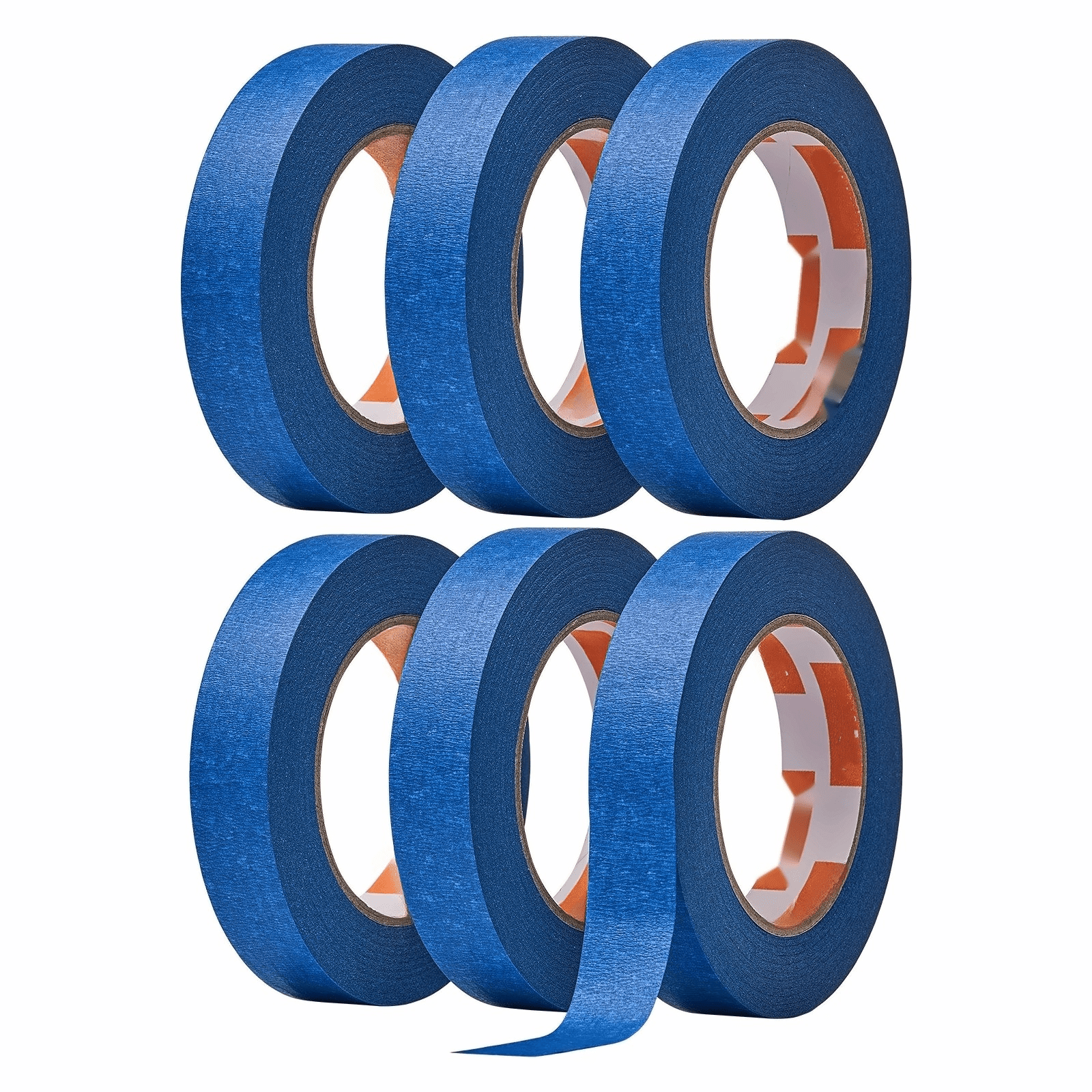 Painters Tape 1 Inch - 6 Roll Set, Blue Masking Tape for Painting, DIY Crafts, Labeling, Trim & Edges - Easy Tear, Clean Removal, Multi-Surface Use