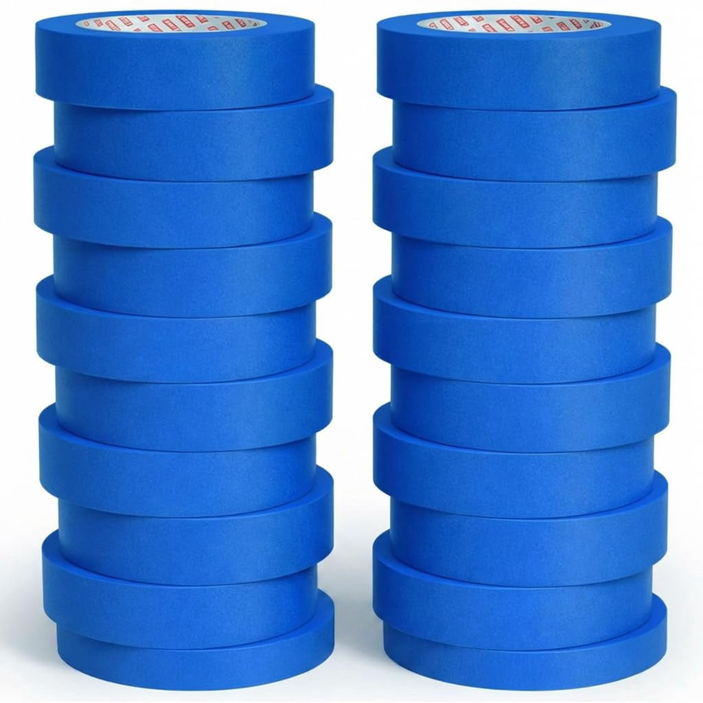 Painters Tape  Blue 1 Inch X 55 Yards 20 Rolls (1100 Total) Washi For Paint Lines & Clean Removal On Walls Trim Delicate Surfaces