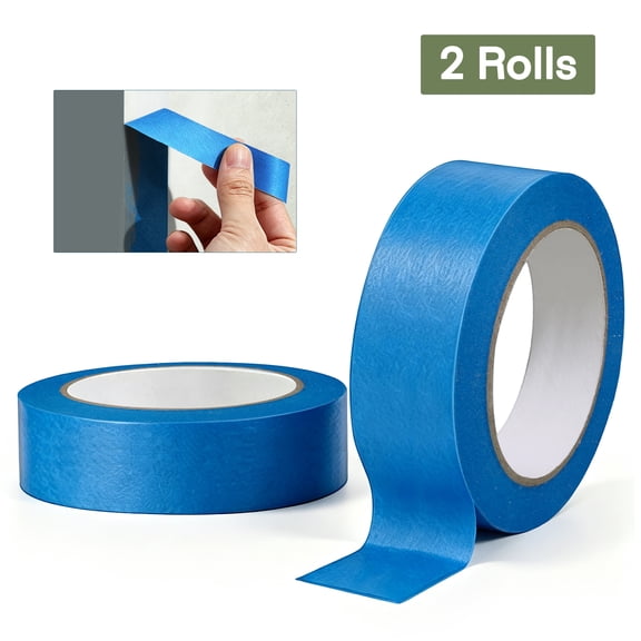Painters Tape Blue 1 Inch x 55 Yards (2 Rolls), High Adhesion Easy Tear No Residue, Multi-Surface Masking Tape for Home Painting, Auto Spraying, 3D Printing & Crafts