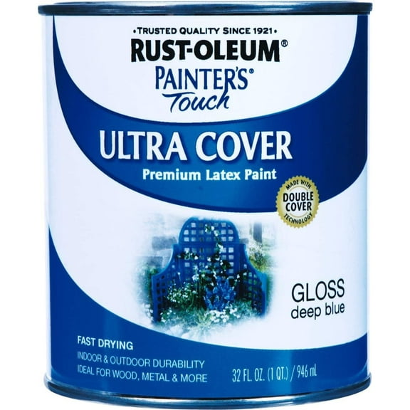 Rust-Oleum Painters Touch Latex Paint Gloss - Deep Blue - 1 Qt