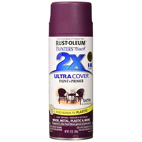 Painters Touch 257419 Painter's Touch 2X Spray Paint, Satin Aubergine, 12-oz. - Quantity 1