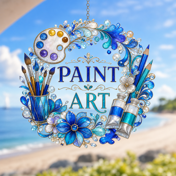 Painting Acrylic Suncatcher Art Studio Window Decor Gift for Artists and Painters