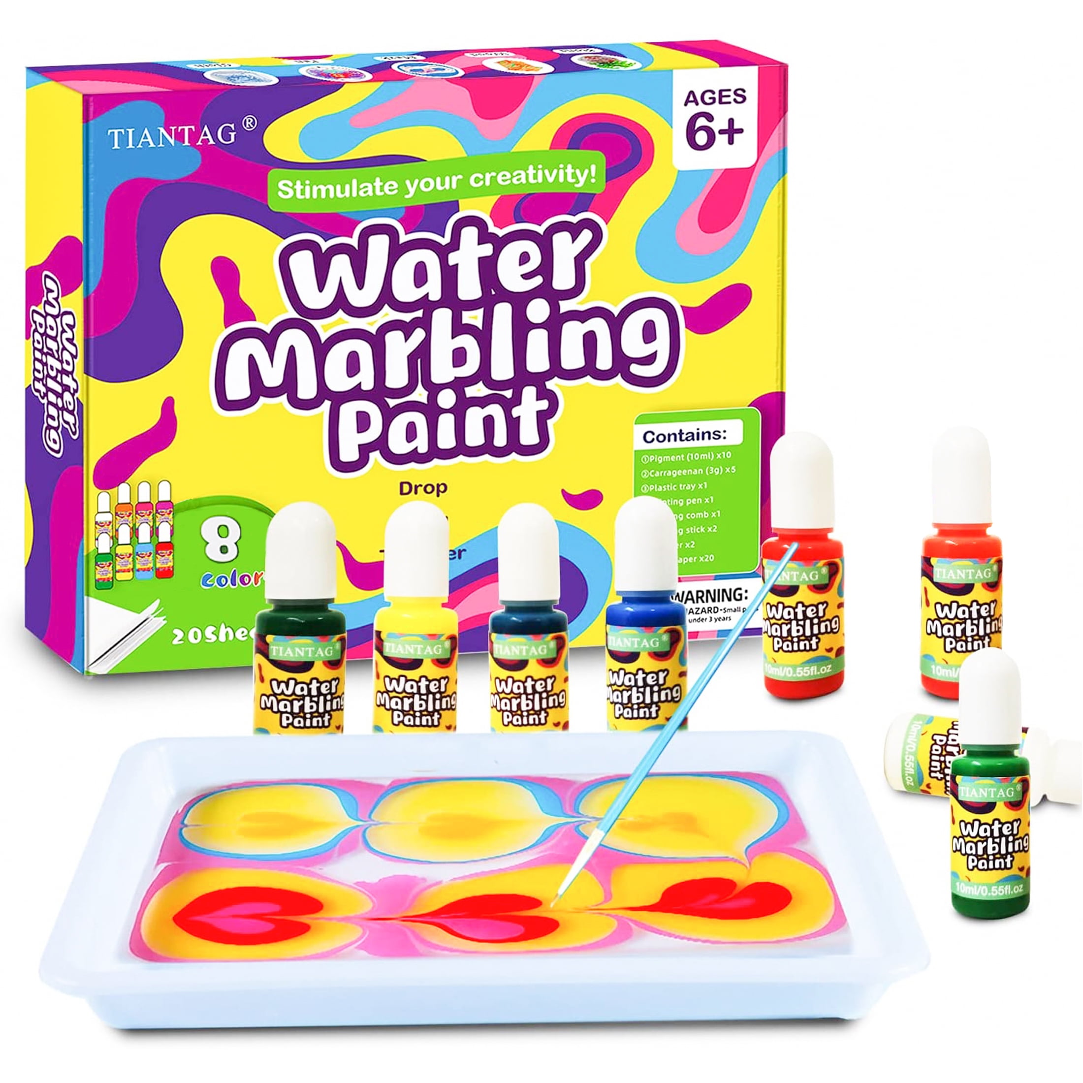 Marbling Paint Kit for Kids Water Art Paint Set