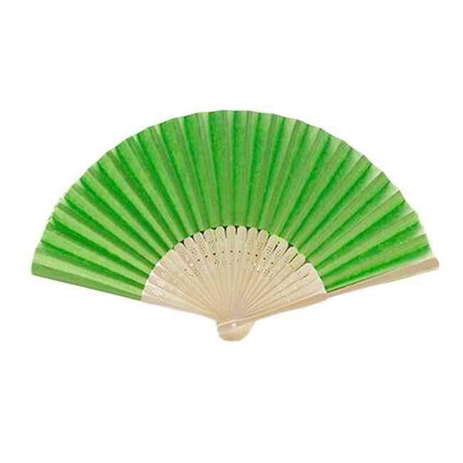 Painting Blank Folding Fan Doodle DIY Paper Drawing Fan, Green - 10 Piece