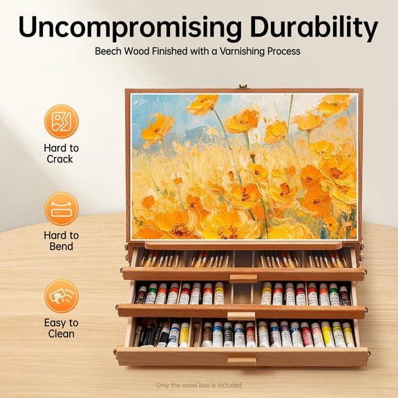 Painting Board Stand with Drawers, Adjustable Storage Box Easel, Multi-Function Storage Box Easel
