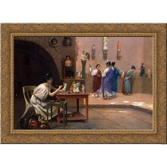 Painting Breathes Life into Sculpture 24x19 Gold Ornate Wood Framed Canvas Art by Gerome, Jean Leon