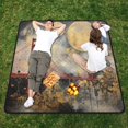 thumbnail image 1 of Painting Bridge and Moon Beach Blanket Outdoor Picnic Blanket 78"x 78" Waterproof Foldable for Beach Camping Travel Hiking Grass Lawn Park, 1 of 5