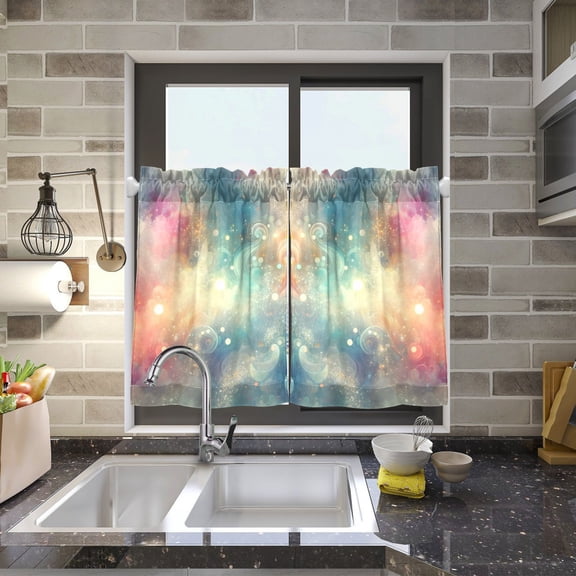 Painting Colors Kitchen Curtains Half Tier Curtain 2 Rod Pockets Bathroom Bedroom Cupborad Living Room 27"x24"