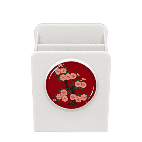 Painting Culture Flower Art Deco Fashion Desk Pencil Holder Cup Pen Organizer