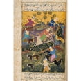 thumbnail image 1 of Painting From 17th Century Persian Manuscript Hunters Mounted & on Foot Killing Deer & Tiger Poster Print, 24 x 36, 1 of 1