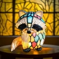 thumbnail image 1 of Painting Glass Raccoon Table Lamp Vintage Desk Lamps Decorative 3D Animal Table Lamp Series,Stained Glass Table Lamp Night Light for Bedroom Living Room Home Office Decor Gift, 1 of 9
